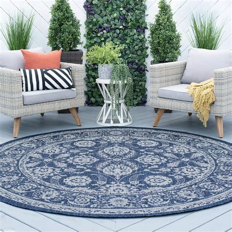 Bliss Rugs Malia Traditional Indooroutdoor Round Area Rug Walmart