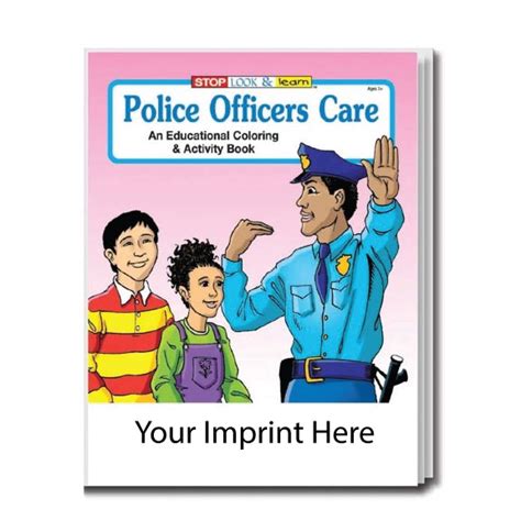 promotional police officers care coloring book