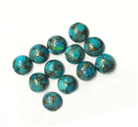 Aaa Blue Copper Turquoise Round Cabochon 3mm 4mm 5mm 6mm Blue Etsy