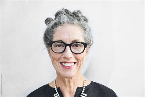 Portrait Of Stylish Senior Woman With Grey Hair By Stocksy Contributor Trinette Reed Stocksy