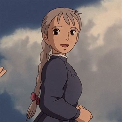 An Anime Character Standing In Front Of A Cloudy Sky With Her Hands On Her Hips