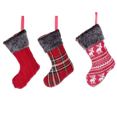 Three Luxury Mini Christmas Stockings By Dibor