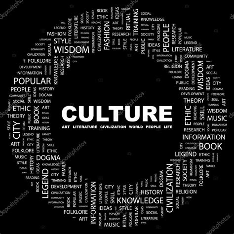 Culture Word Collage On Black Background — Stock Vector © Studiom1