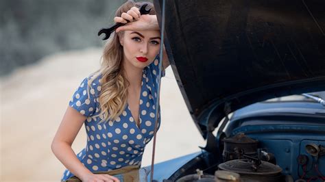 X Car Mechanic Girl Laptop Full Hd P Hd K Wallpapers Images Backgrounds Photos And