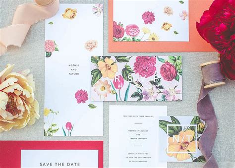 Printable Wedding Invitation Peonies Tulips Pastel White Willow