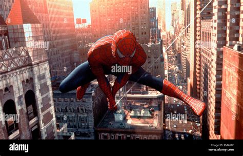 Spider Man 2 Tobey Maguire © 2004 Columbia Sony Pictures Stock Photo