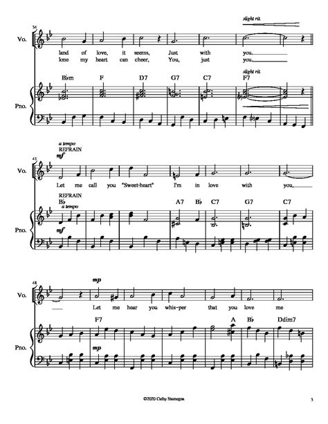 Let Me Call You Sweetheart Vocal Solo High Medium Voice Chords Piano Accompaniment Sheet