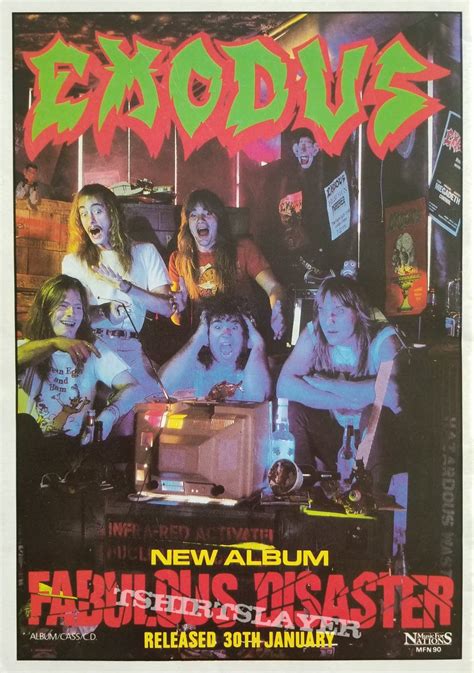 Exodus Fabulous Disaster Original Vinyl Lp Promotional Poster