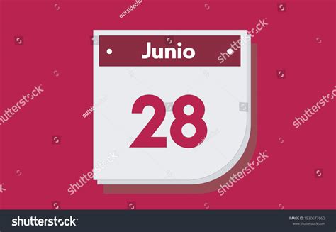 28 De Junio Dia Del Mes Calendario June 28th Royalty Free Stock