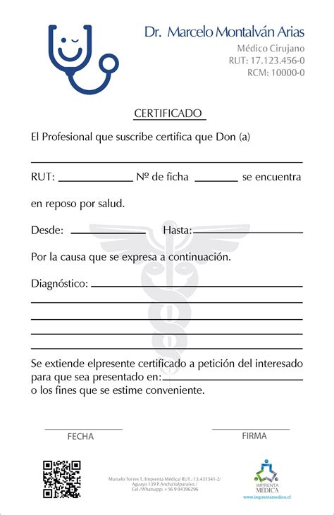 Certificado Medico Santiago Papeleria