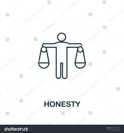 Honesty Icon Thin Line Design Symbol 库存插图 1423918046 Shutterstock