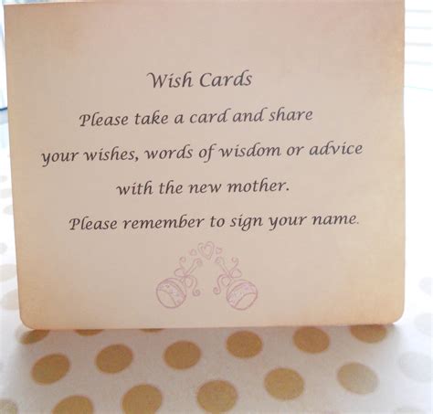 Pretty in pink or bold in blue? Wish card instruction sign baby shower wish by PiccadillyStation
