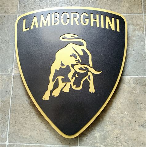 Lamborghini Sign Dual Layer 224 Metal Sign Logo Etsy