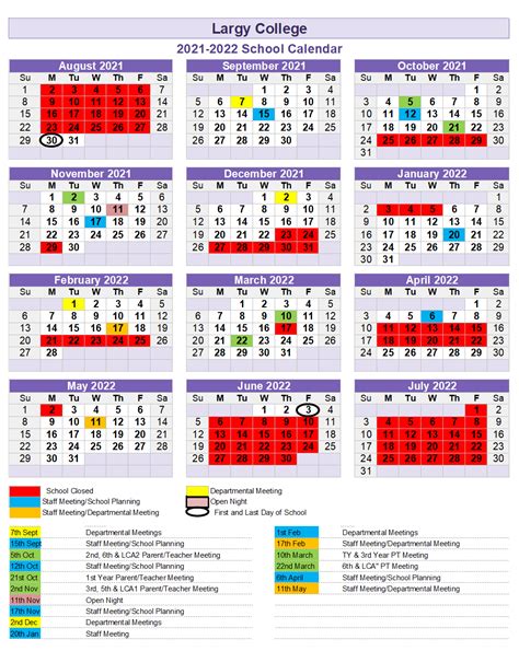 School Calendar 2022
