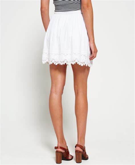 Womens Lacy Prairie Skirt In White Superdry Uk