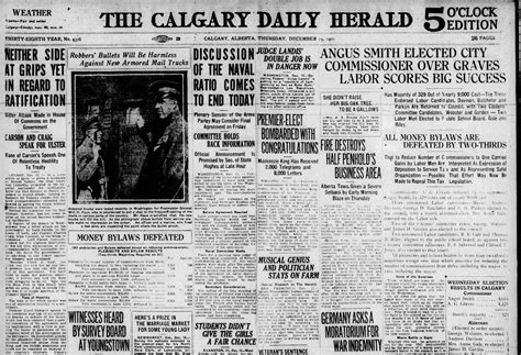 Herald headlines 100 years ago today | Calgary Herald