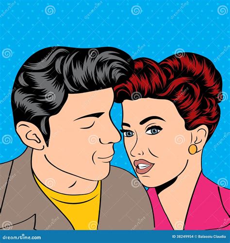 Pop Art Kissing Couple Stock Vector Illustration Of Cool 38249954