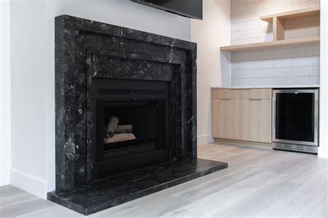 Custom Black Marble Fireplace Surround Castelli Marble