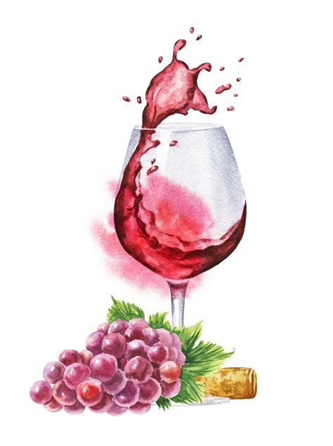 Watercolor Red Wine On Behance Wine Glass Illustration Wine Artwork