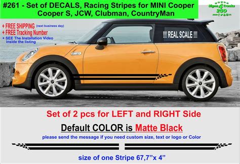 0261 Racing Stripes Vinyl Decal Side Mini Cooper S Jcw Gp Clubman