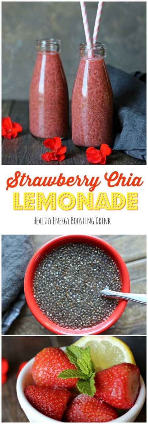 Strawberry Chia Lemonade Smoothie With Strawberries And Lime