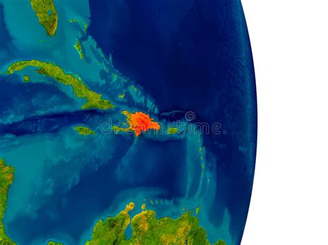 Dominican Republic On Model Of Planet Earth Stock Illustration