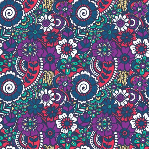 Paisley Seamless Colorful Pattern Stock Vector Illustration Of Indian