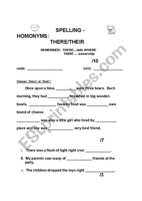 Theirthere Practice 2 Esl Worksheet By Laurieann