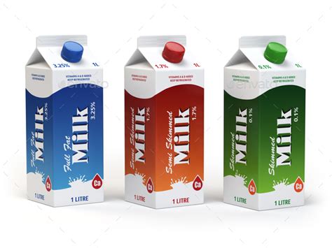 Milk Carton Packs Isolated On White Milk Boxes Stock Photo By Maxxyustas