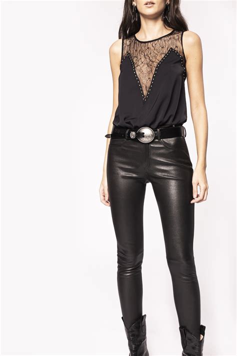 Natural Leather Skinny Trousers Exp21944 Nissa
