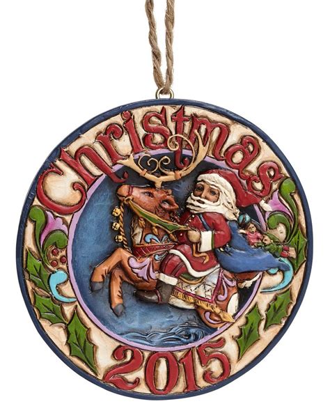 Jim Shore Heartwood Creek 2015 Santa Riding Reindeer Hanging Ornament