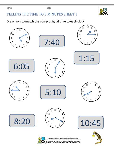 Clock Sheets For Grade 1 Beginner Worksheet