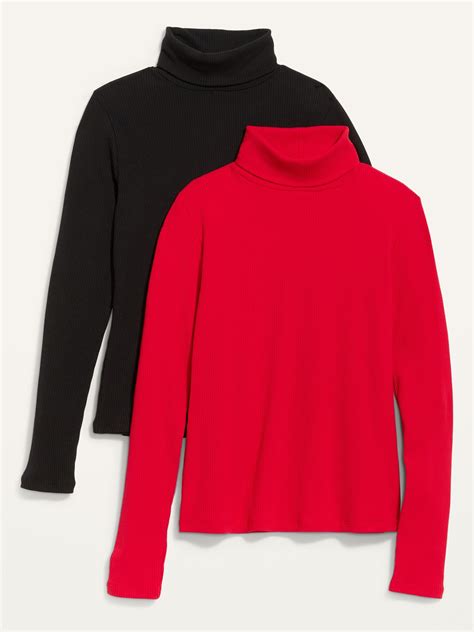 Rib Knit Long Sleeve Turtleneck Top 2 Pack For Women Old Navy