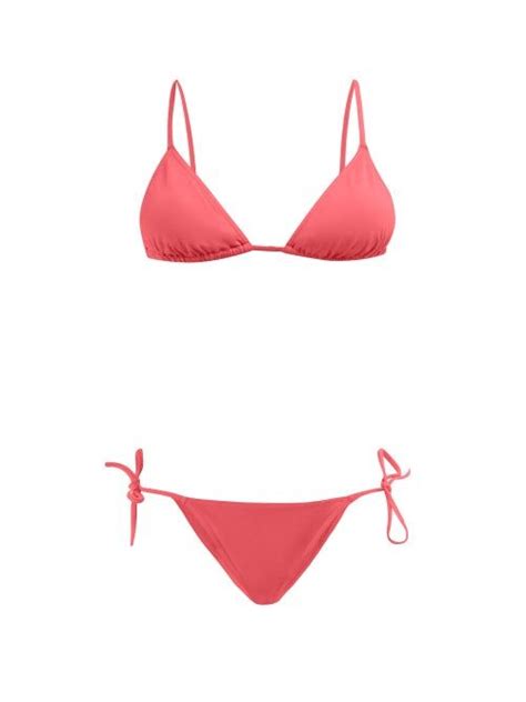 Mouna Malou Triangle Bikini Set In Pink Triangle Bikini Set