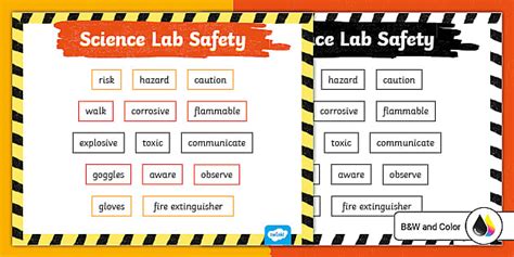 Science Lab Safety Vocabulary Mat For 3rd 5th Grade Twinkl