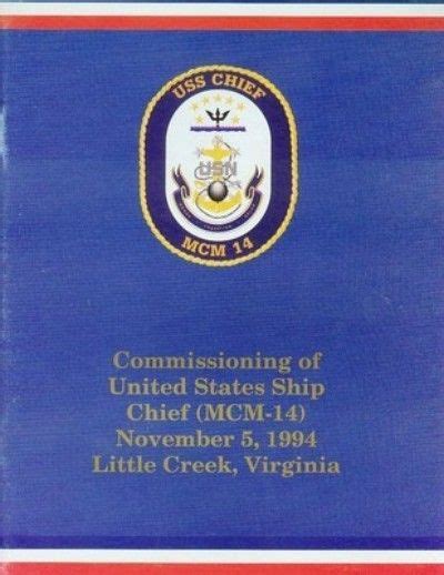 Uss Chief Mcm 14 Us Navy Ships Commissioning Program 5 Nov 1994 0829