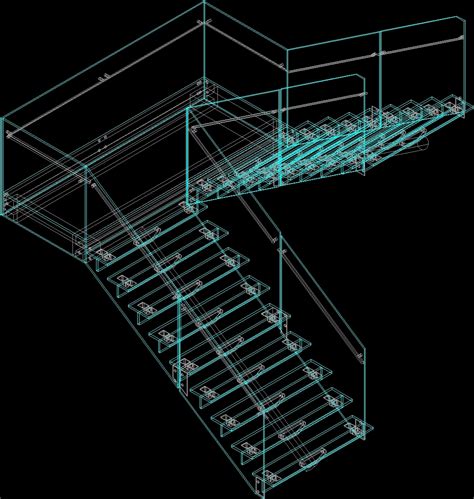 Staircase Glass D Dwg Detail For Autocad Designs Cad