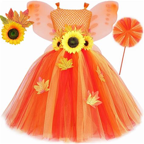 Girls Autumn Leaves Tutu Dress Kids Autumn Fairy Costume Etsy