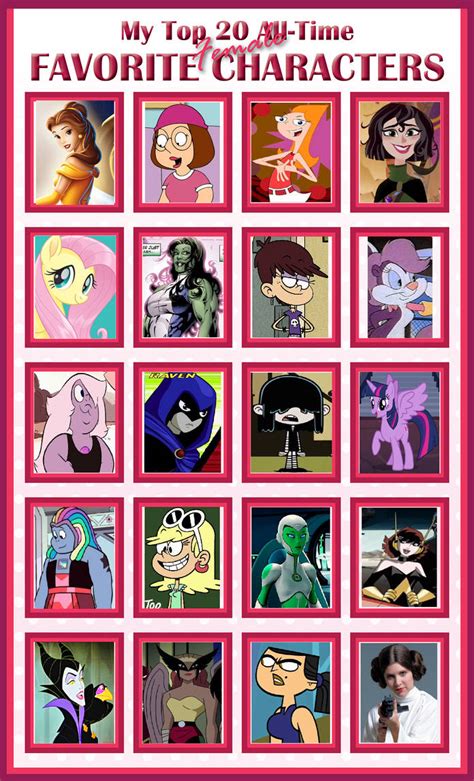 My Top 20 Favorite Female Characters By Sithvampiremaster27 On Deviantart