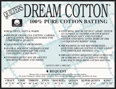 Maybe you would like to learn more about one of these? Quilters Dream Batting | Cotton Request Natural Craft