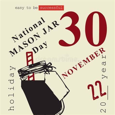 National Mason Jar Day Stock Vector Illustration Of Celebrate 262973548