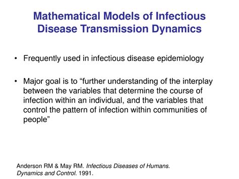 Ppt Infectious Disease Epidemiology And Transmission Dynamics