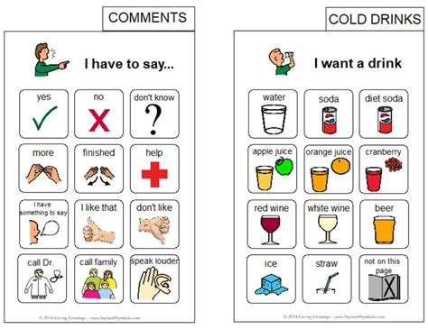 Printable Adult Communication Book For Stroke Patients Say It With