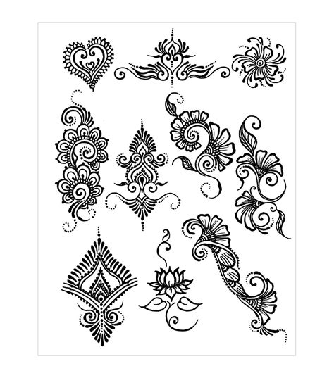 Printable Stencil Henna Patterns Here We Showcase 5 Easy Henna Designs