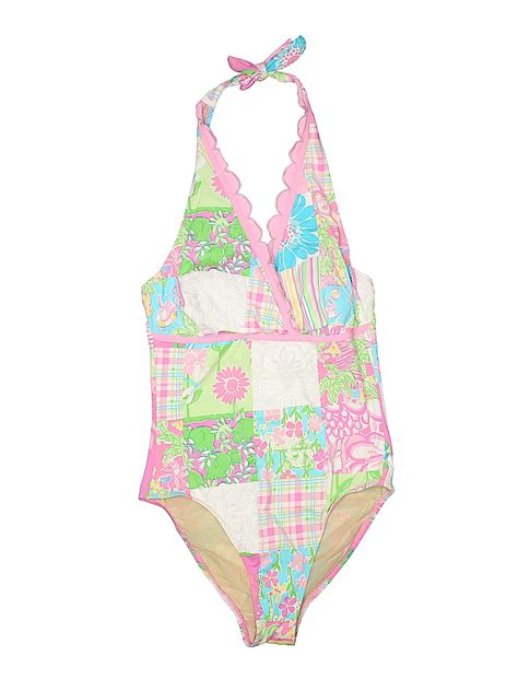Lilly Pulitzer Floral Pink One Piece Swimsuit Size 6 83 Off Thredup