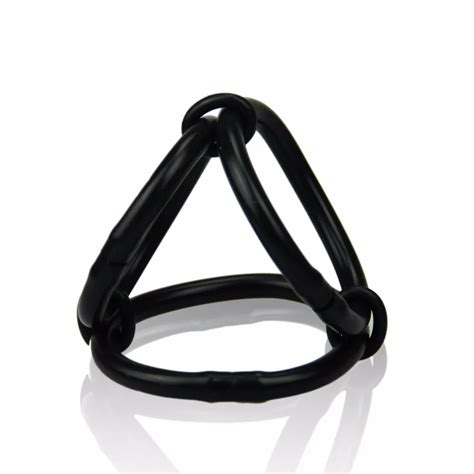 3 rings trinity easy release tri cockring black silicone delay ejaculation penis rings cock