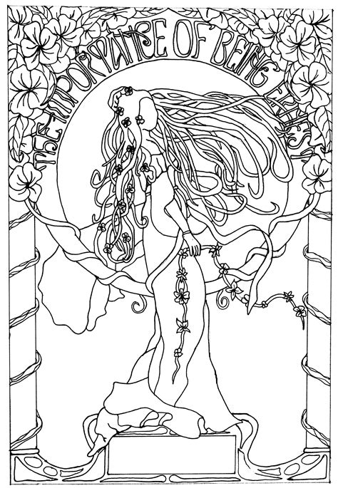 Awesome Free Printable Art Nouveau Coloring Pages Tho