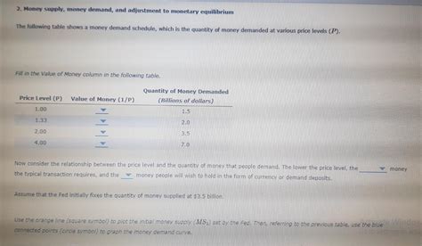 Solved 2 Money Supply Money Demand And Adjustment To