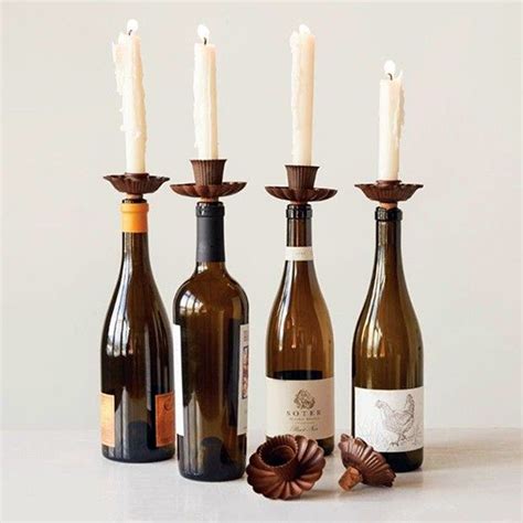 Wine Bottle Candle Holders Set Of 6