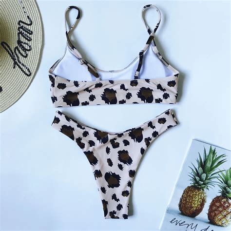 Hot Sale Leopard Printed Micro Bikini Sexy Thong Swimsuit Push Up Split Swimwear Women Buy